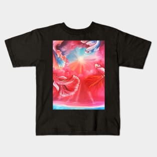 KOI FISH,PINK Kids T-Shirt